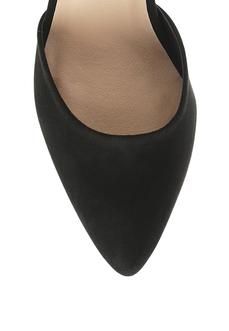 Nymph Faux Leather Low Block Heel Sandals