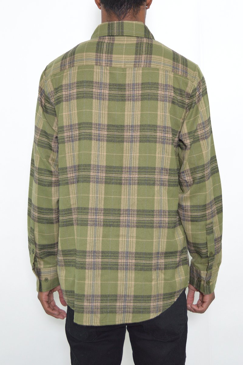 Long Sleeve Checkered Flannel Shirt Button Down FL102